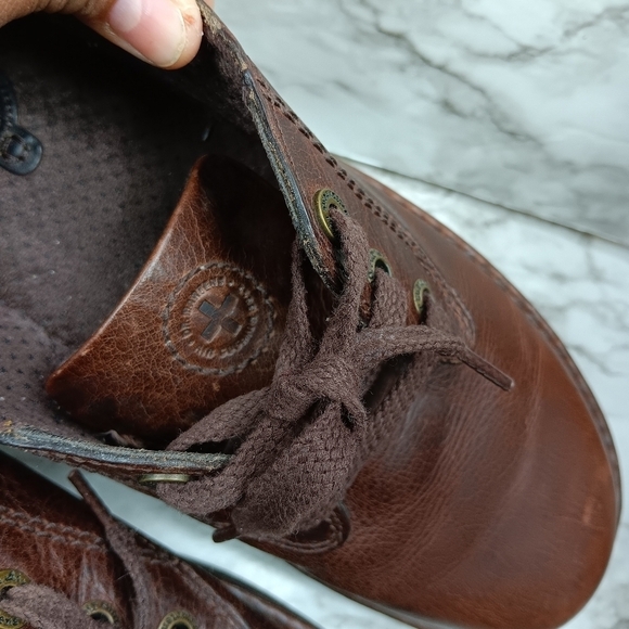 DR. MARTENS Boston Men's Brown Leather Lace Up Oxford Loafers Size 11 - Picture 10 of 13